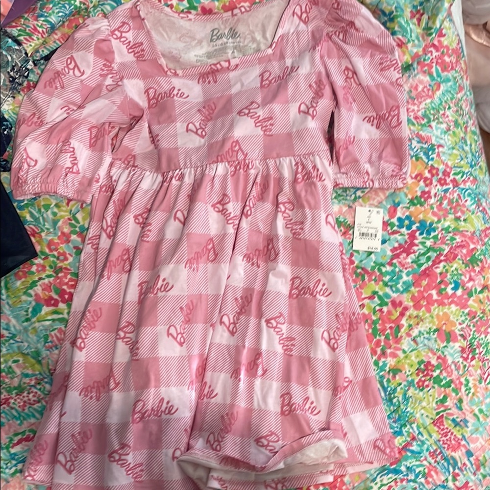 Barbie Pink Checkered Dress
